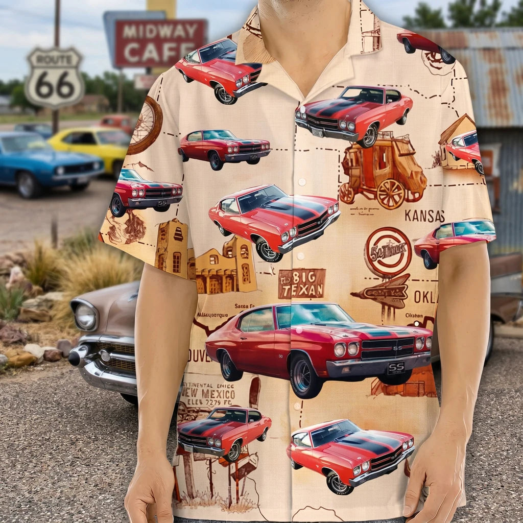 Custom Car Route 66 Hawaiian Shirt - product care and notice