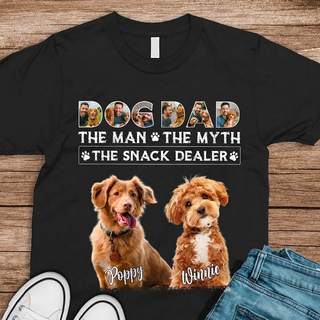Custom Dog Dad Myth T-Shirt - design close up view