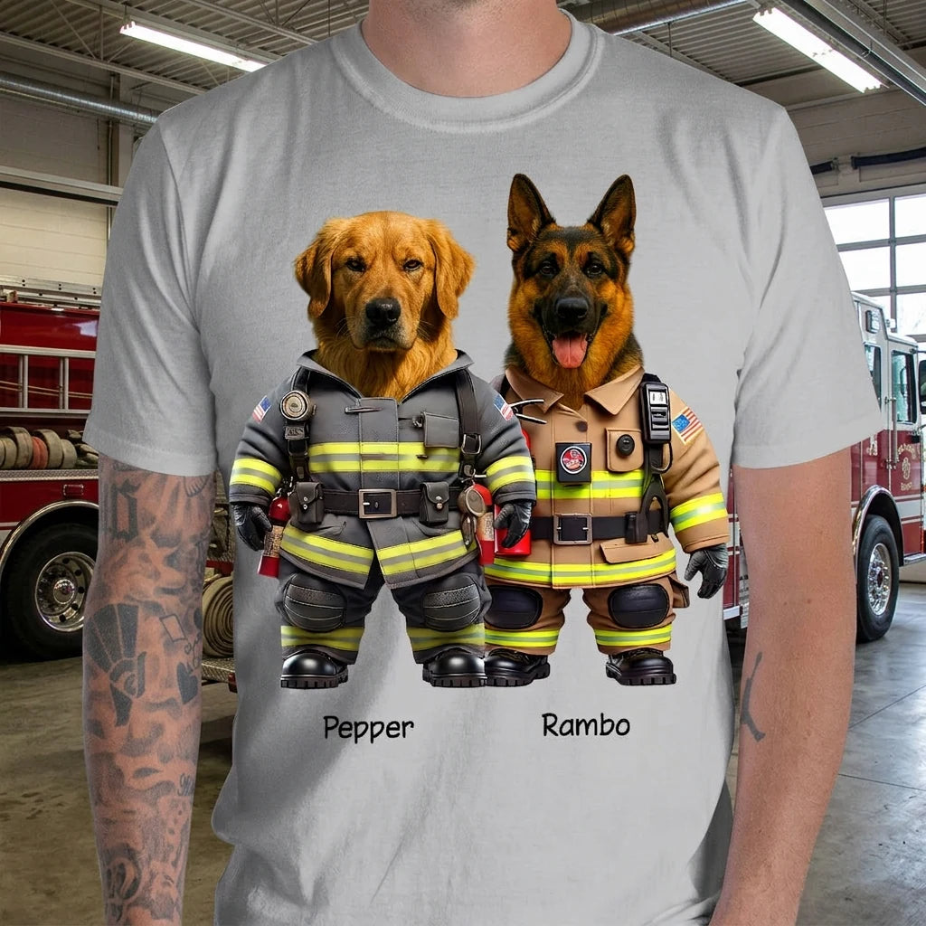 Custom Cool Dog Cat T-Shirt - design close up view