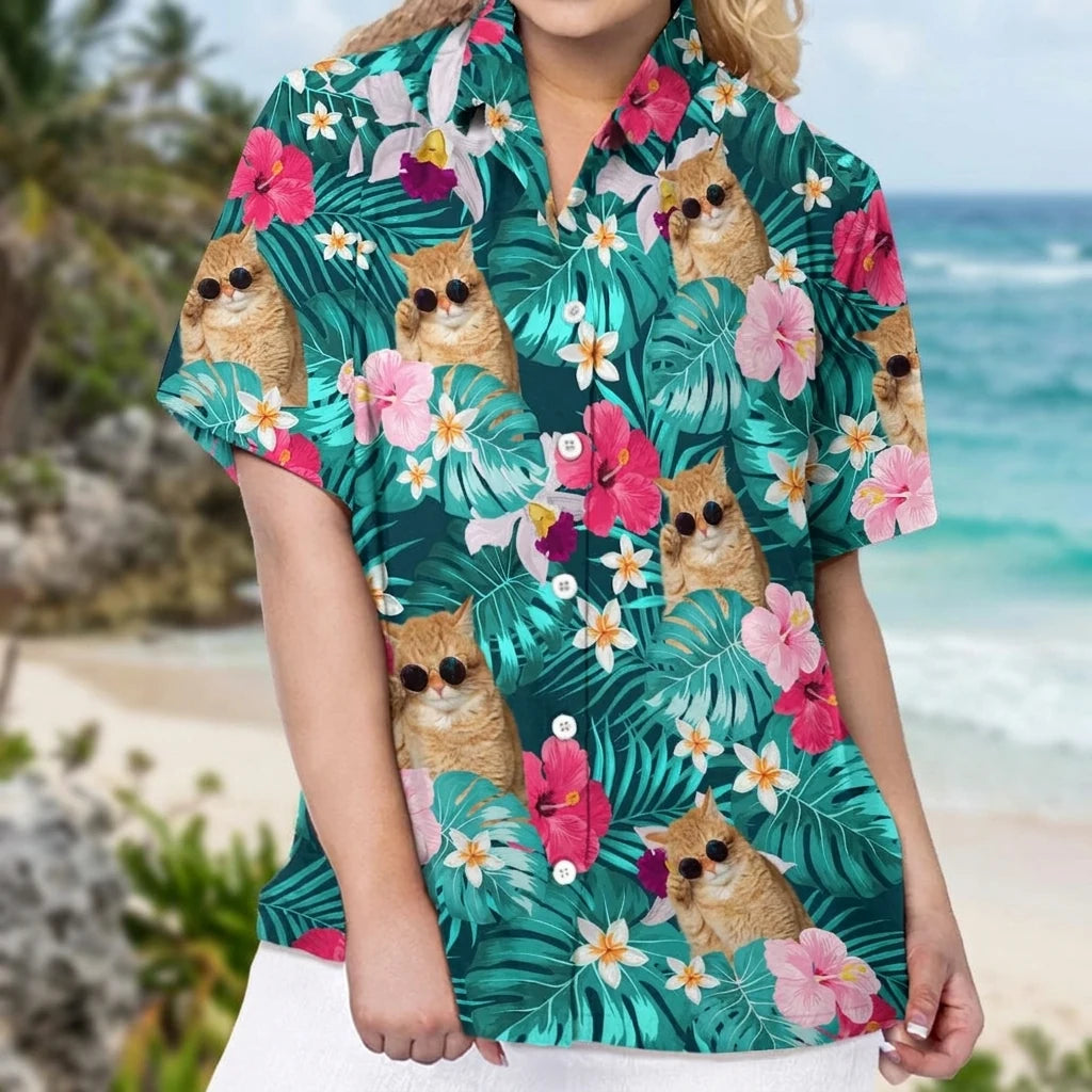 Custom Cat Tropical Hawaiian Hawaiian Shirt - size chart