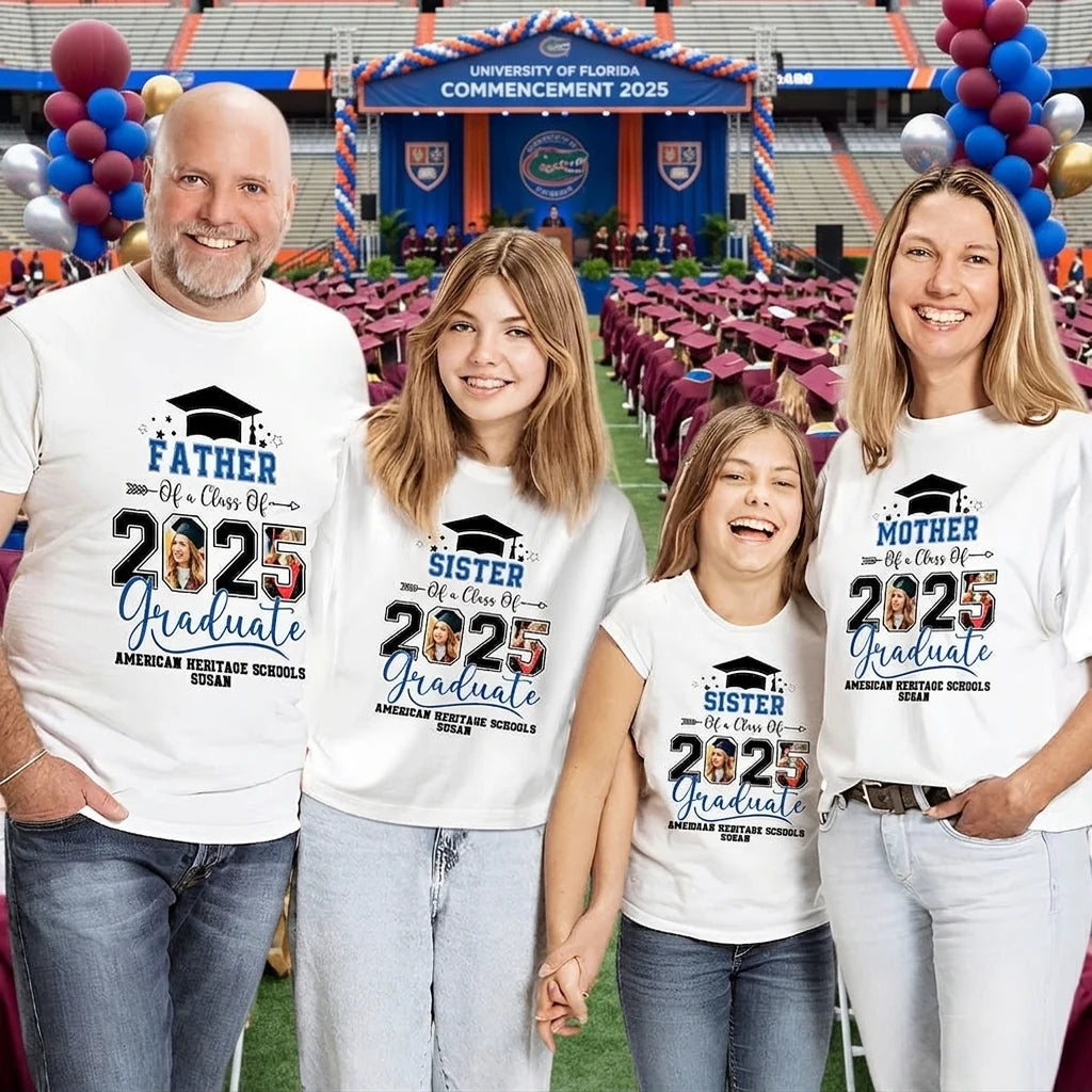 Custom Family Class Graduation T-shirt - design close up view