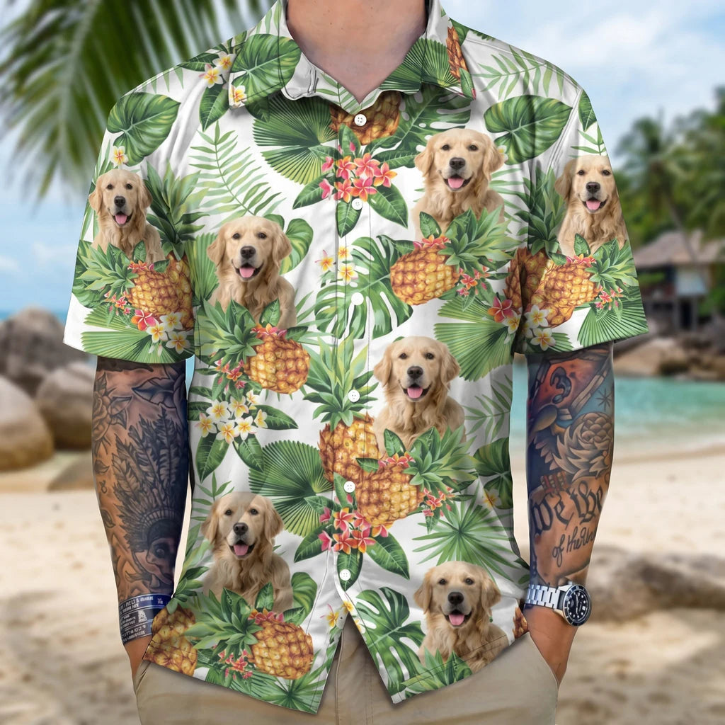 Custom Cat Dog Mens Hawaiian Shirt - size chart