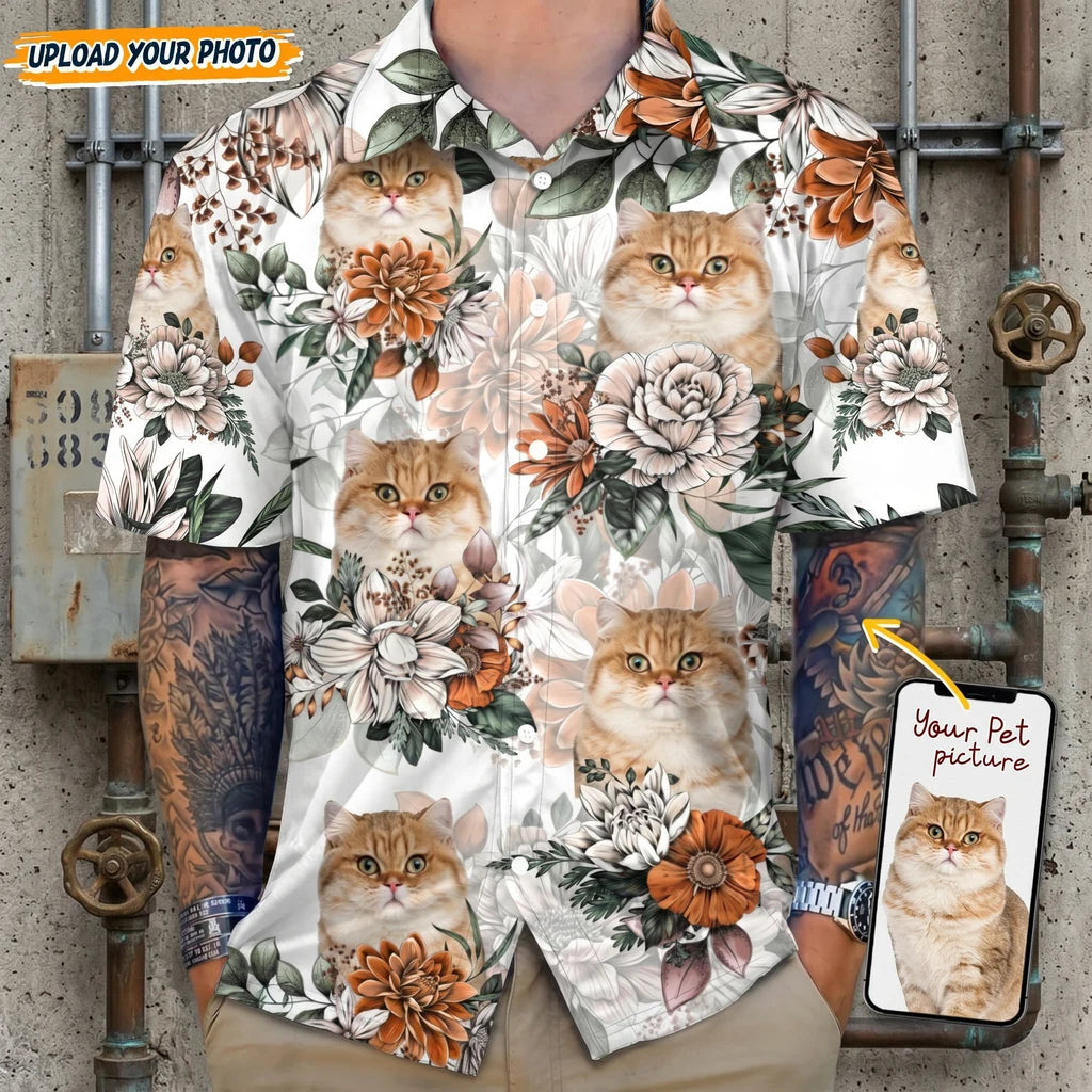 Custom Cat Face Hawaiian Hawaiian Shirt - product care and notice