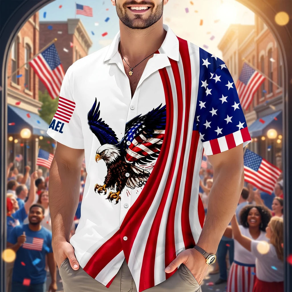 Custom Name American Pride Hawaiian Shirt - product care and notice