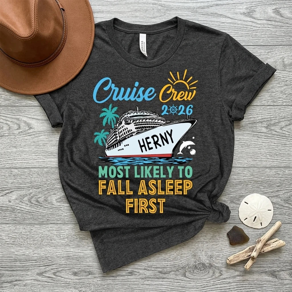 Custom Name Cruise Crew T-shirt - product care and notice