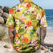Custom Funny Kids Family Hawaiian Shirt - detail view of personalized print