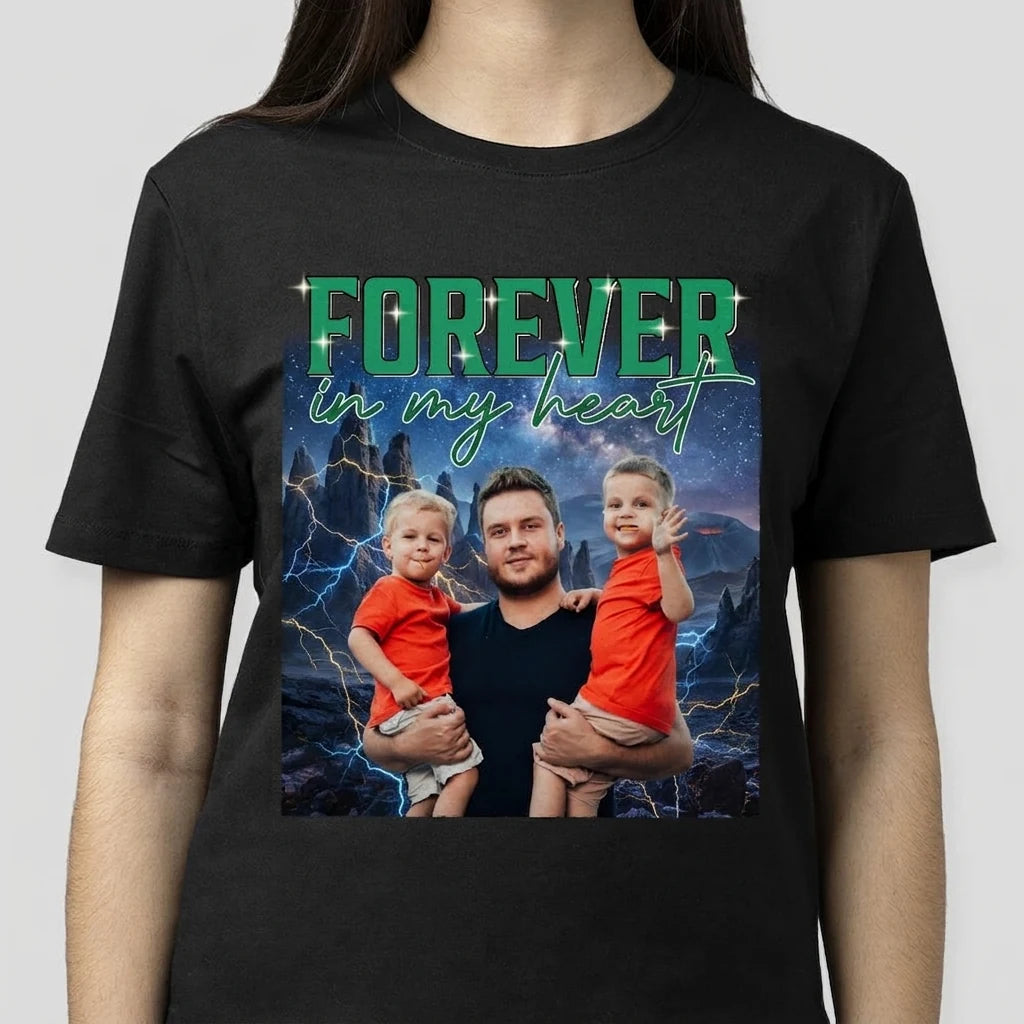 Custom Personalized Portrait Retro T-shirt - white background product photo