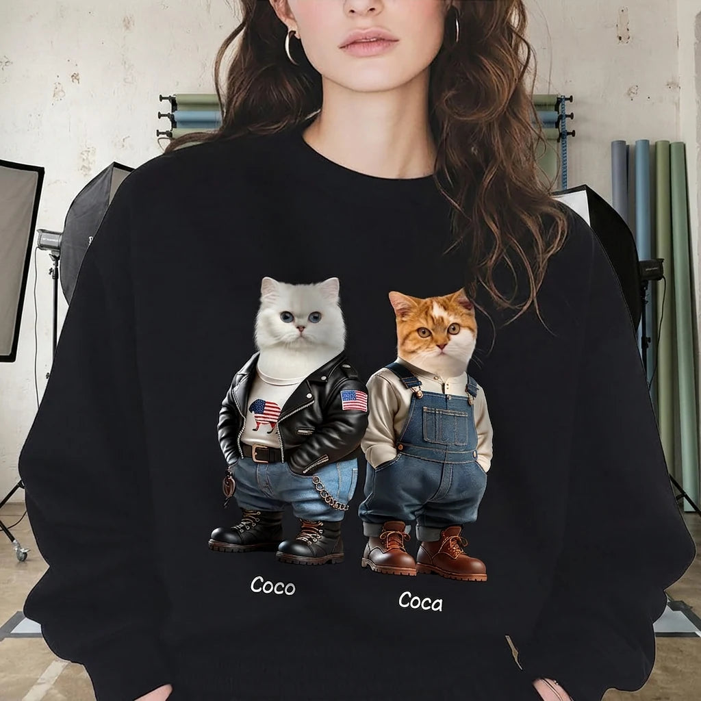 Custom Cool Dog Cat T-Shirt - white background product photo
