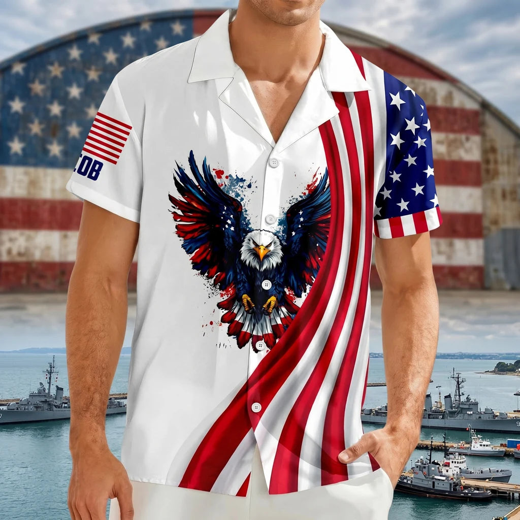 Custom Name American Pride Hawaiian Shirt - product care and notice