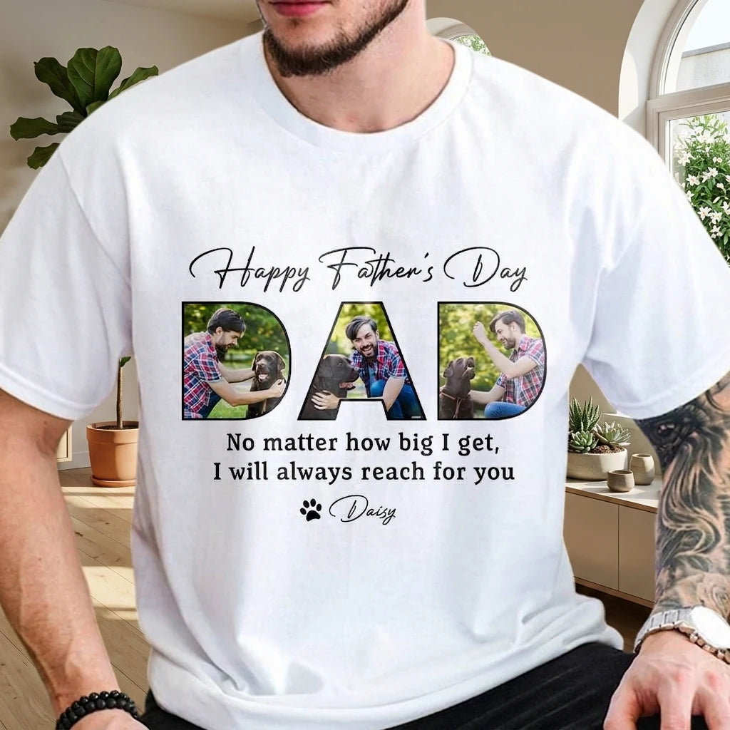 Custom Happy Fathers Day T-shirt - size chart