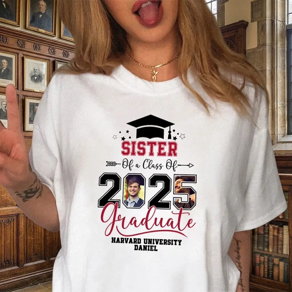 Custom Family Class Graduation T-shirt - fabric material detail