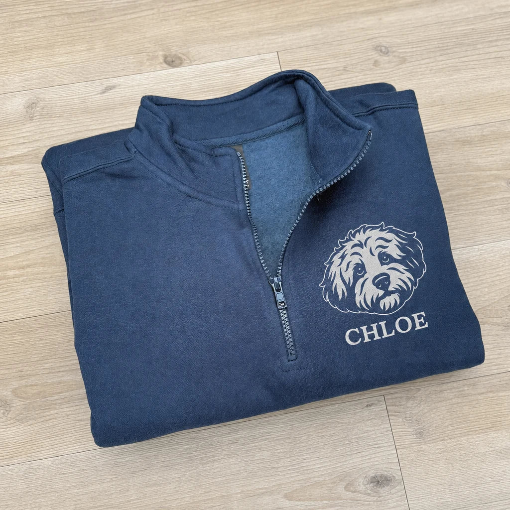 Custom Dog Cat Face Sweatshirt - fabric material detail