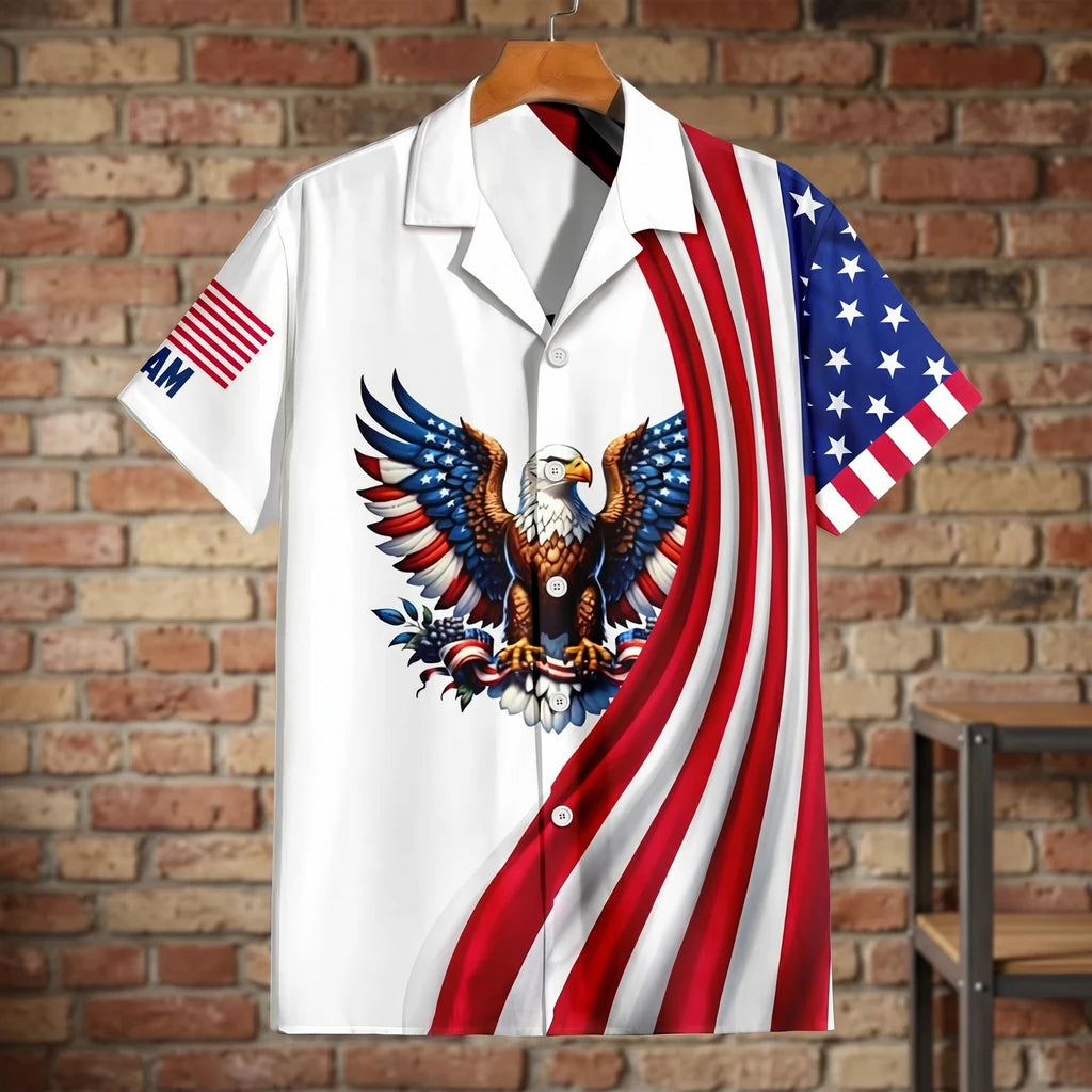 Custom Name American Pride Hawaiian Shirt - product care and notice