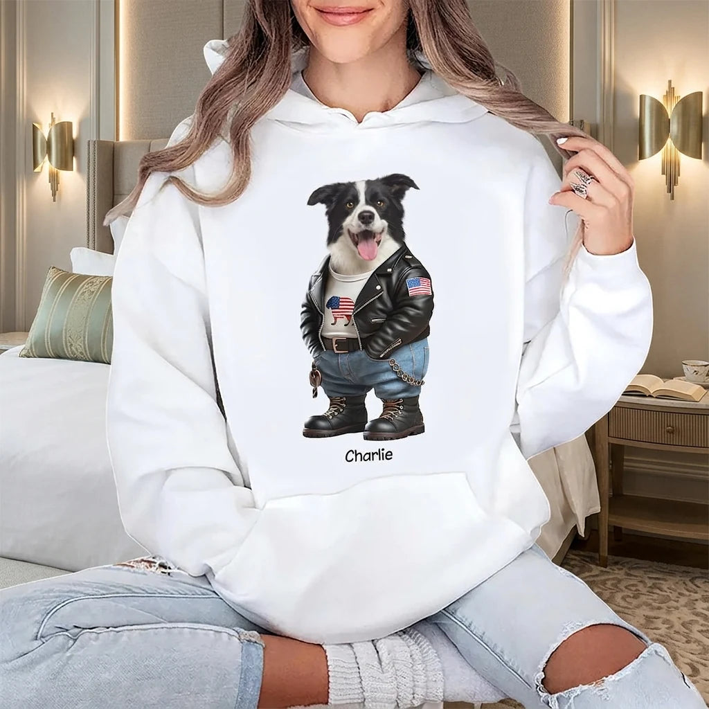 Custom Cool Dog Cat T-Shirt - fabric material detail