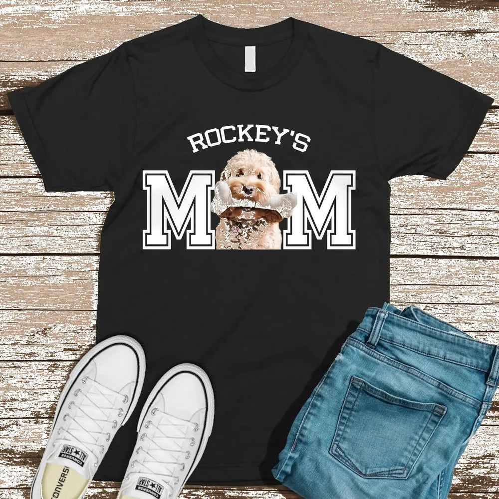 Custom Photo Dog Dad Shirt flat lay white