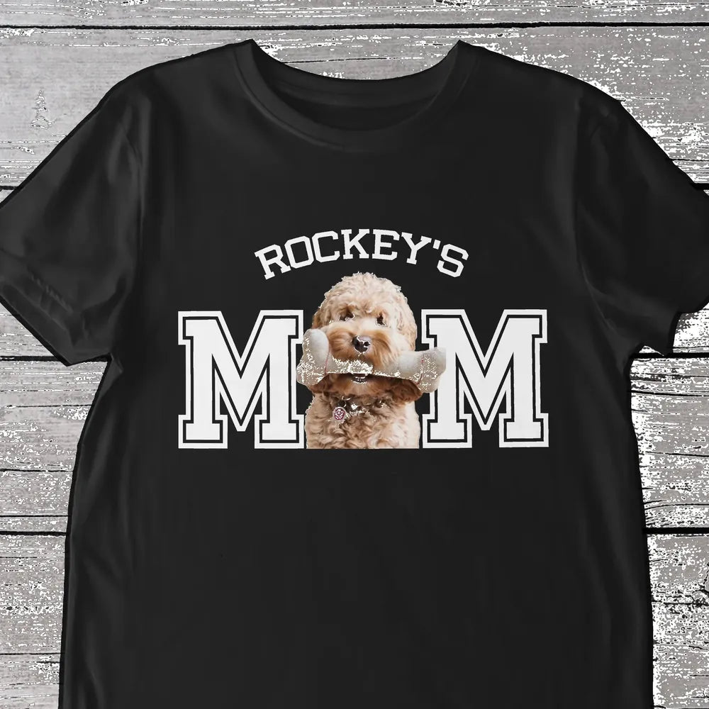 Custom Photo Dog Dad Shirt flat lay white