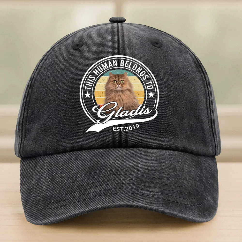 Custom Photo Human Belongs Baseball Cap - detail view of personalized print