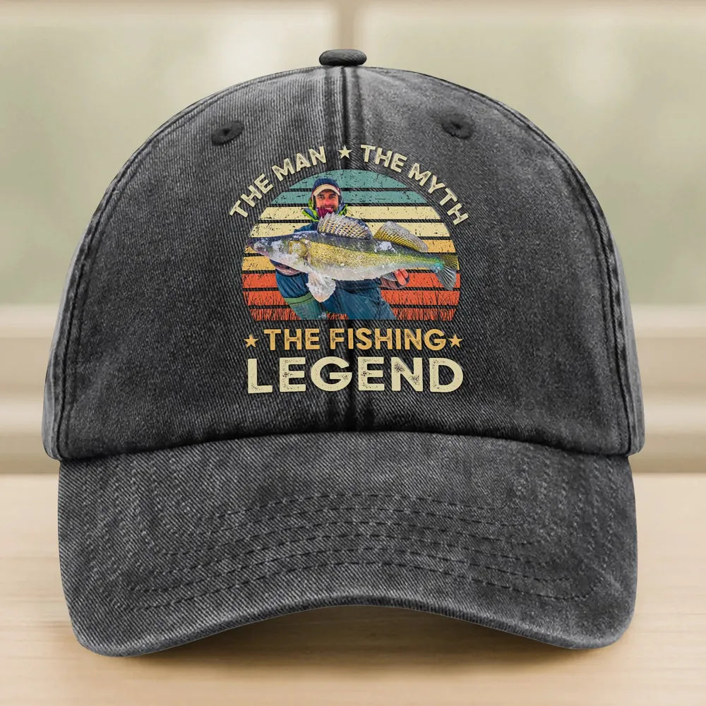 Custom Photo The Fishing Baseball Cap - white background product photo