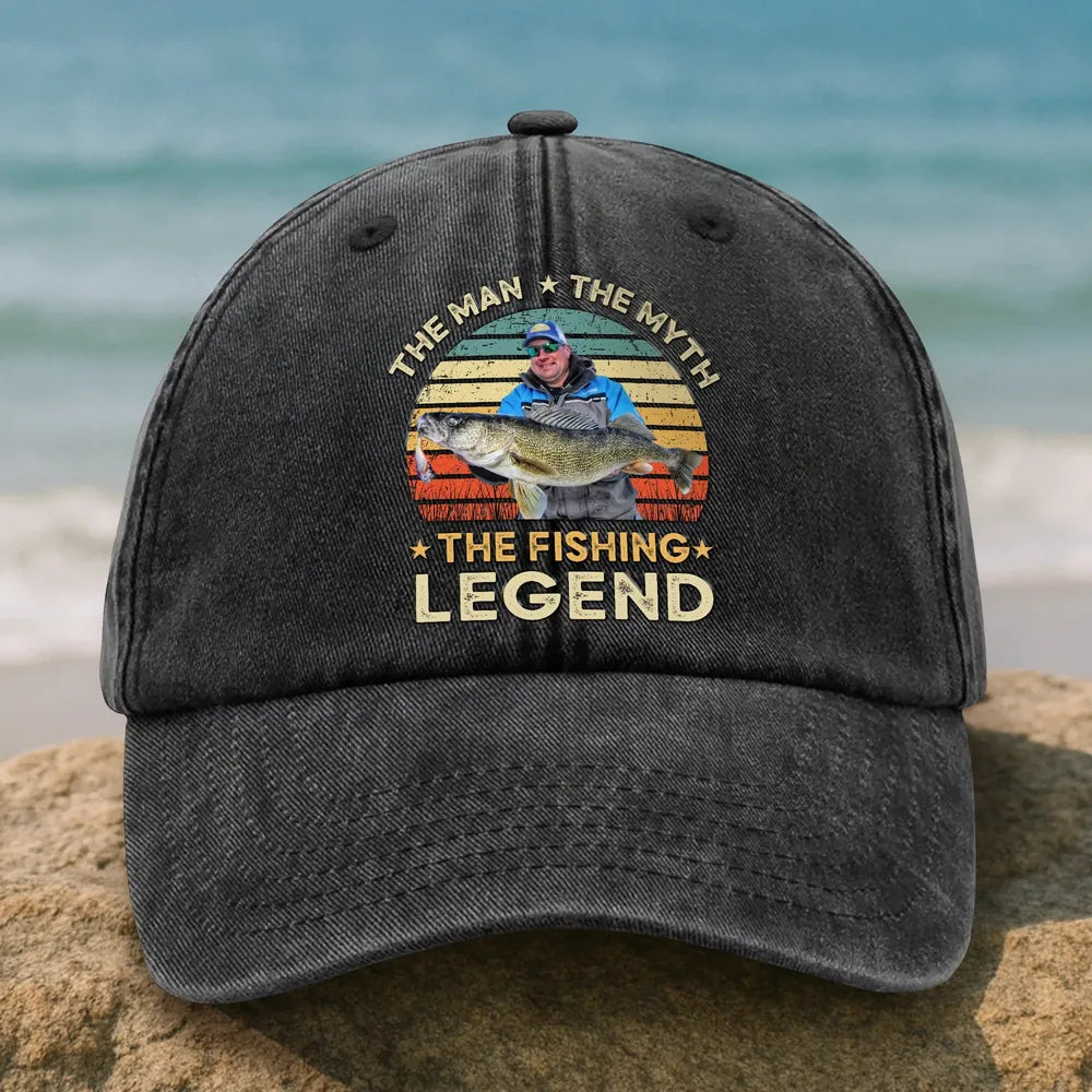 Custom Photo The Fishing Baseball Cap - main product view with custom photo design