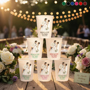 Custom Photo Portrait Couples Wedding Party Personalized Frosted Cups main product photo