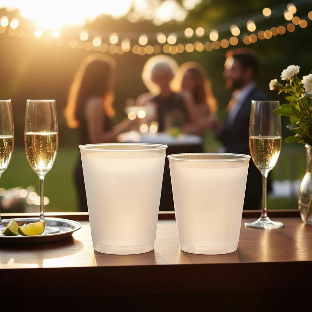 Custom Photo Portrait Couples Wedding Party Personalized Frosted Cups close-up detail