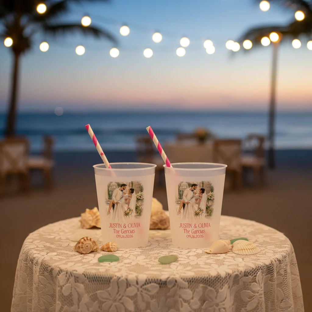 Custom Photo Watercolor Couples cup - size chart