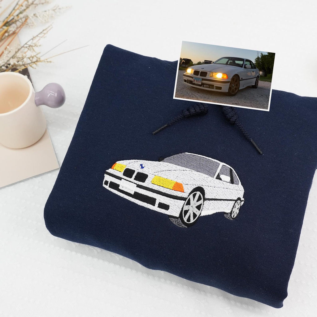 Custom Embroidered Car Hoodie, Sweatshirt - size chart