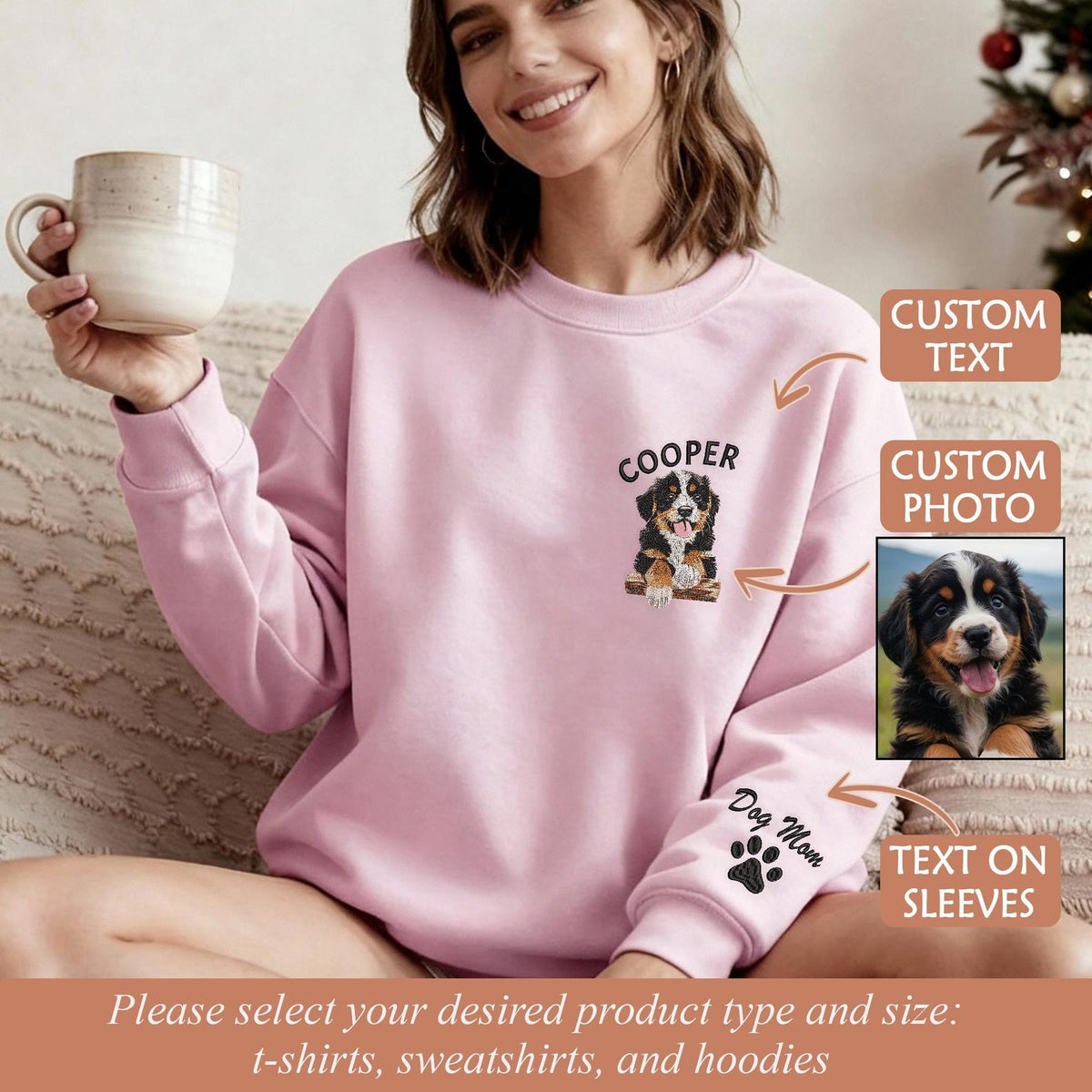 Custom Embroidered Sweatshirt Pet Sweatshirt - fabric material detail