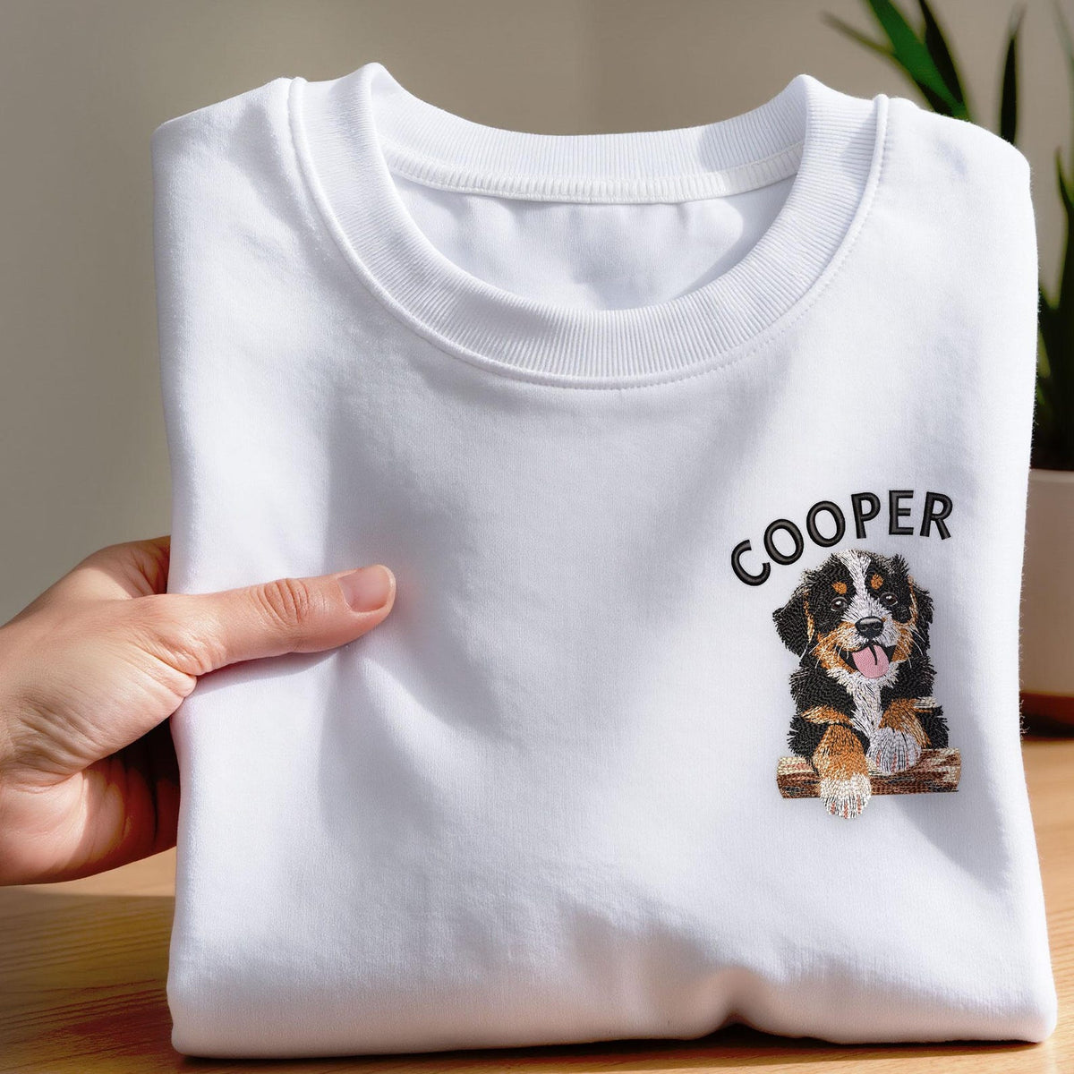 Custom Embroidered Sweatshirt Pet Sweatshirt - design close up view
