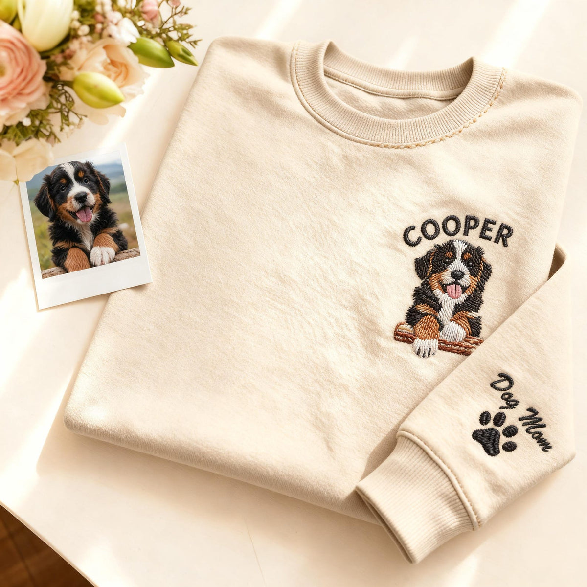 Custom Embroidered Sweatshirt Pet Sweatshirt - product care and notice
