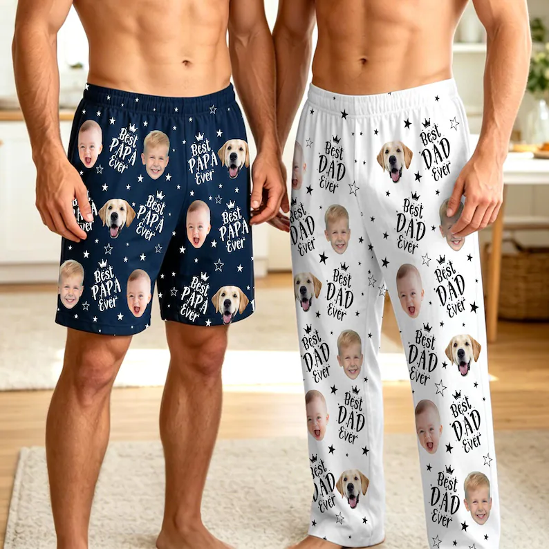 Custom Photo Upload Pajama Set Best Dog Dad Ever CNCZ9