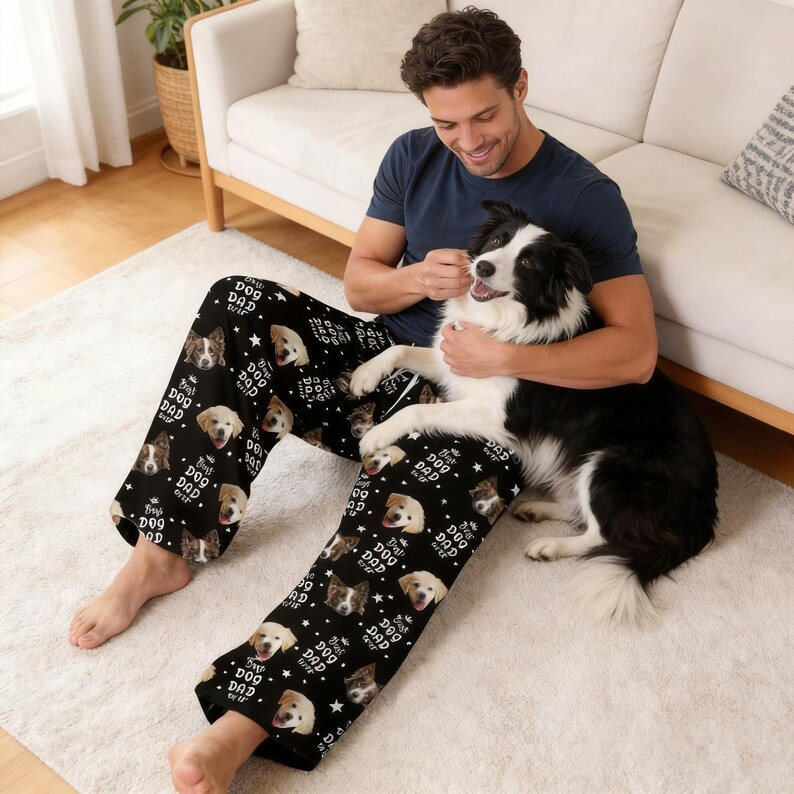 Custom Photo Upload Pajama Set Best Dog Dad Ever CNCZ9