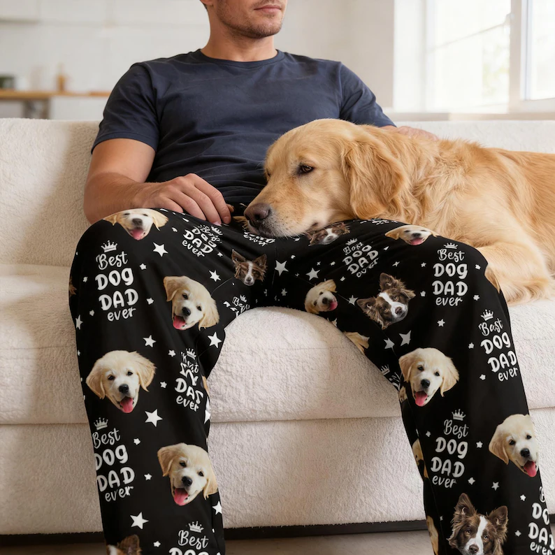 Custom Photo Upload Pajama Set Best Dog Dad Ever CNCZ9