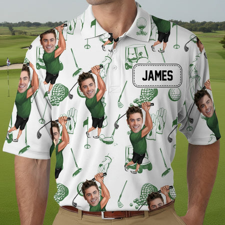 Custom Funny Golfer Photo Polo Shirt 5KGDT