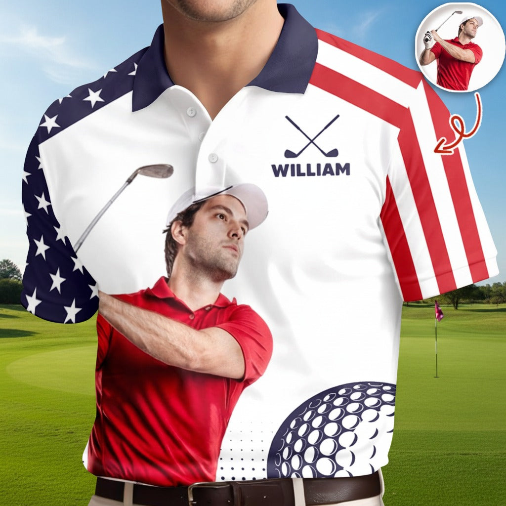 Custom Photo Golf Player Polo Shirt JWHTQ