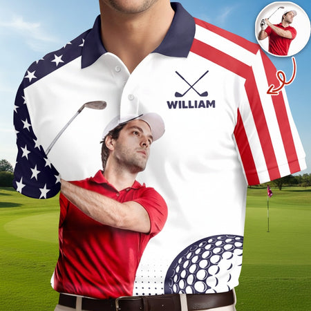 Custom Photo Golf Player Polo Shirt JWHTQ