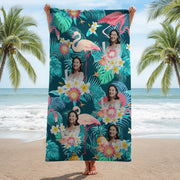 Custom Funny Human Photo Aloha Beach Towel JIT1F