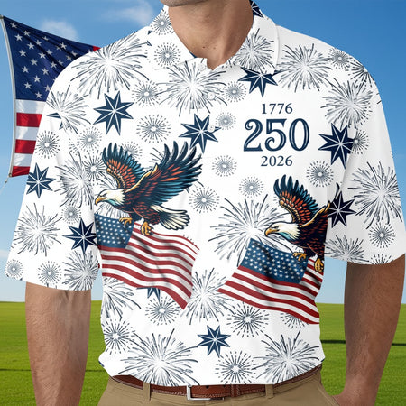 USA 250 Anniversary Eagle 1776-2026 Polo Shirt Z3ZJ8