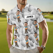 Custom Funny Face Photo Golf Polo Shirt P4P4M