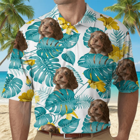 Custom Photo Hawaiian Polo Shirt AHRQB