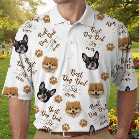 Custom Photo Best Dog Dad Dog Polo Shirt XWUDS
