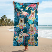 Custom Funny Dog Photo Aloha Beach Towel 7VSVE