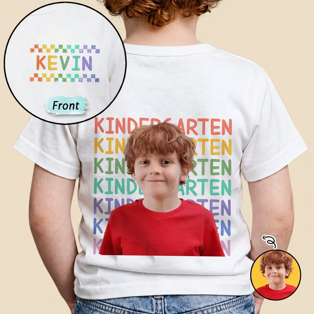 Custom Photo Kid Portrait Kindergarten Preschool - Personalized T Shirt RYV8X