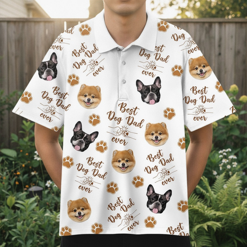 Custom Photo Best Dog Dad Dog Polo Shirt XWUDS