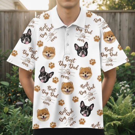 Custom Photo Best Dog Dad Dog Polo Shirt XWUDS