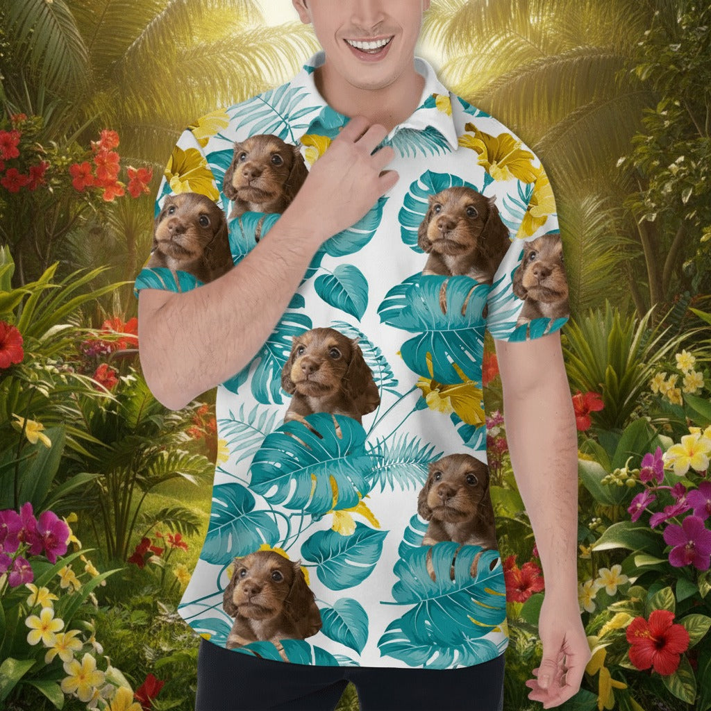 Custom Photo Hawaiian Polo Shirt AHRQB
