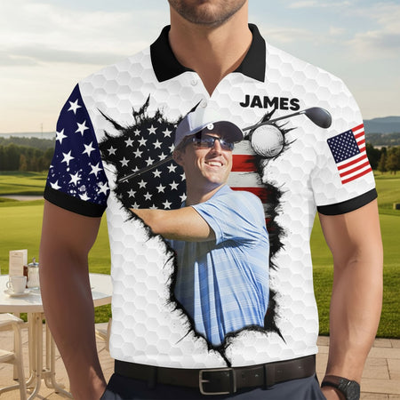 Custom Photo Polo Shirt For Golfer BXGDT