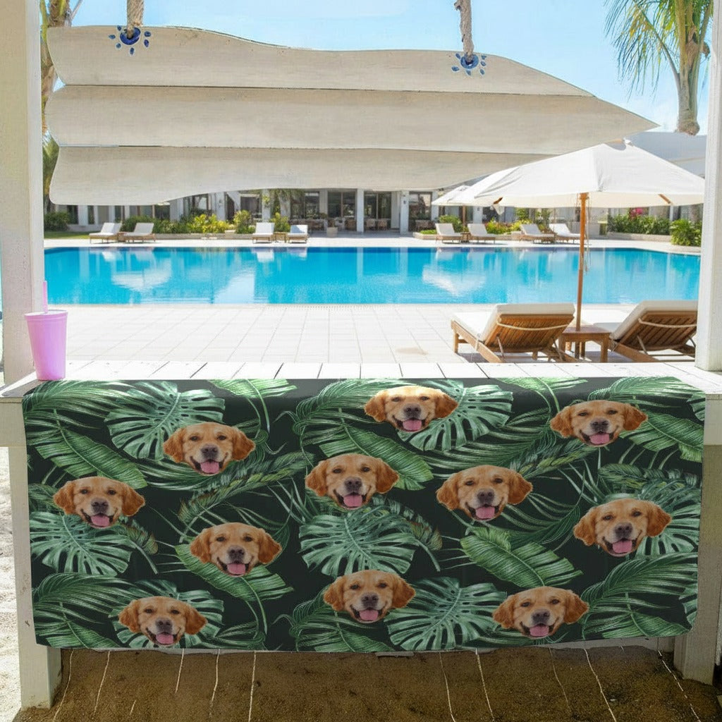 Custom Photo Dog Hawaiian Vacation Style Beach Towel IEFK1