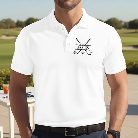 Custom Name With Golf Icon Polo Shirt QJ2ZK