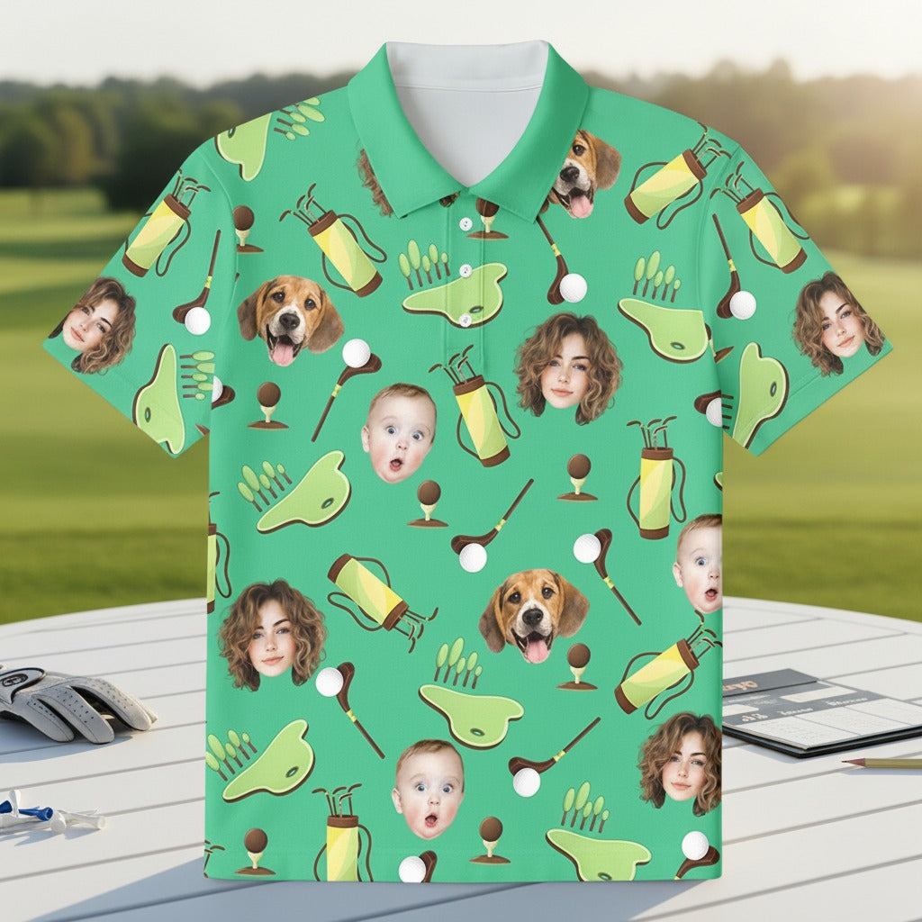 Custom Face Golf Polo Shirt Gift For Golfers XTQVV